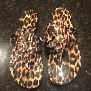 Tory Burch Leopard printed flip flops